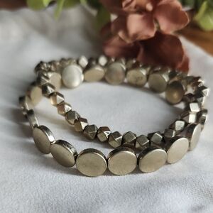 Elegant Gold-Tone Beaded Bracelet Set